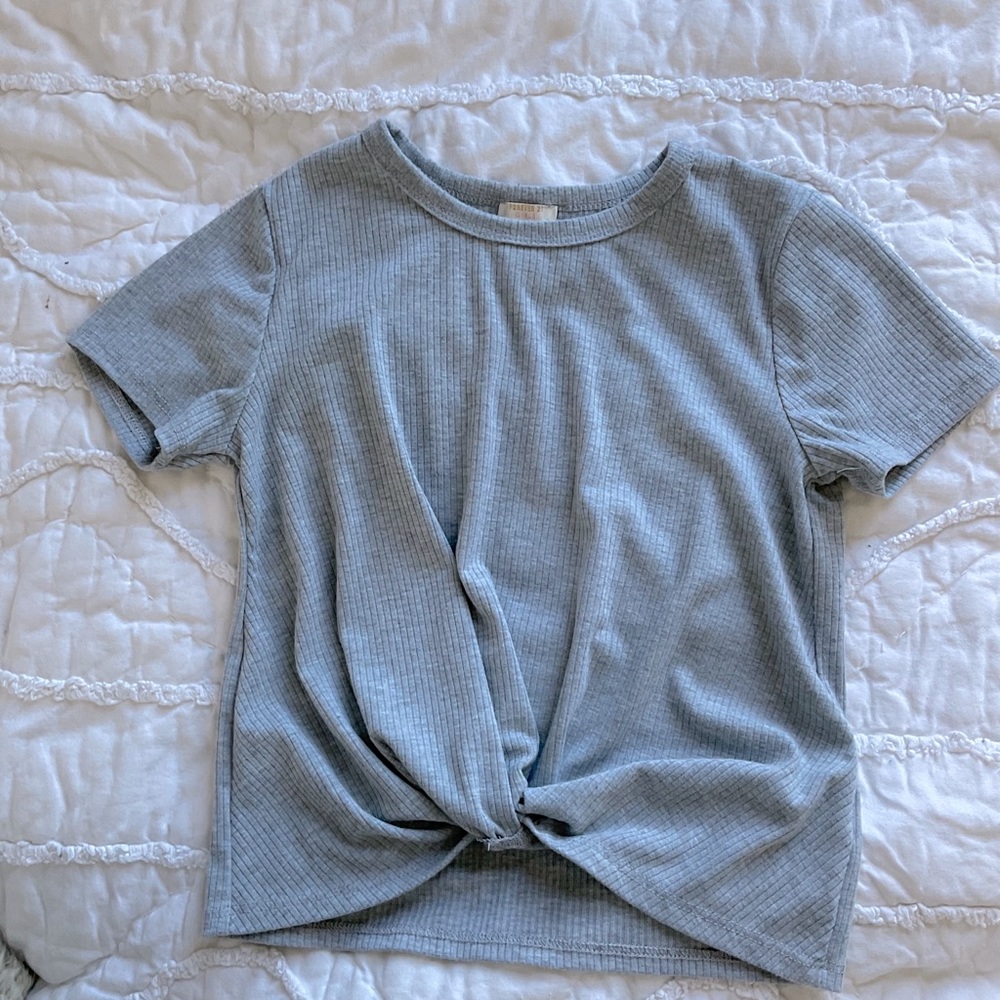 Gray crop top